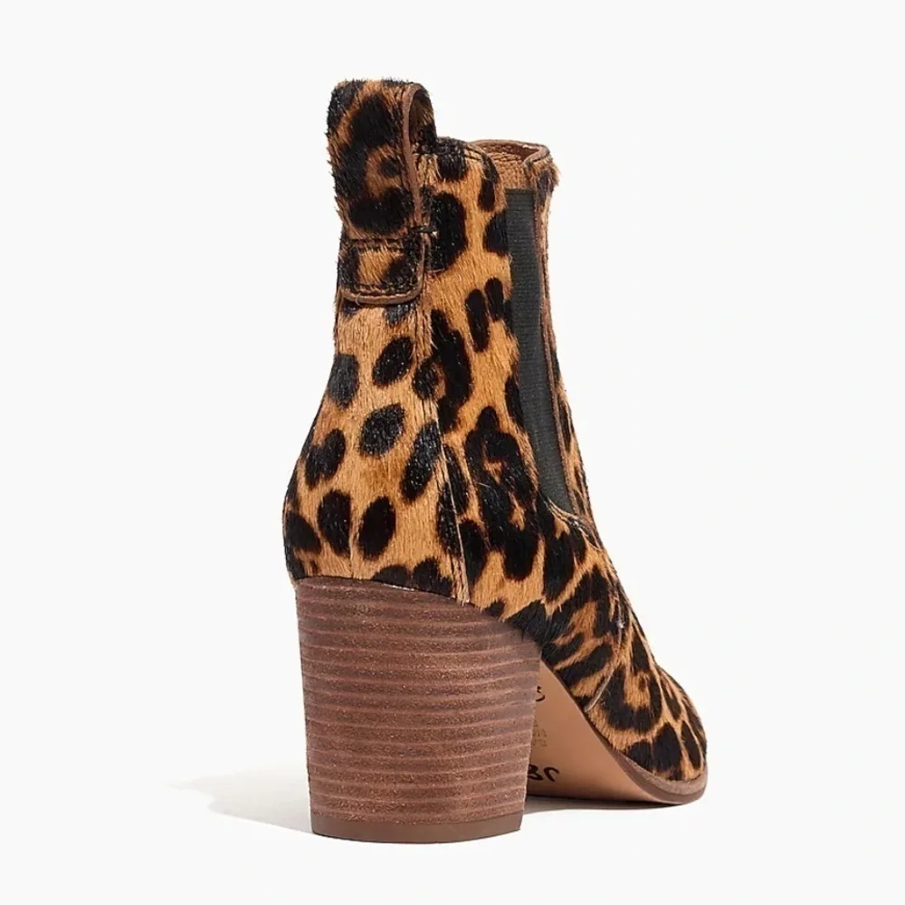 Madewell the Regan leopard print calf hair ankle boots